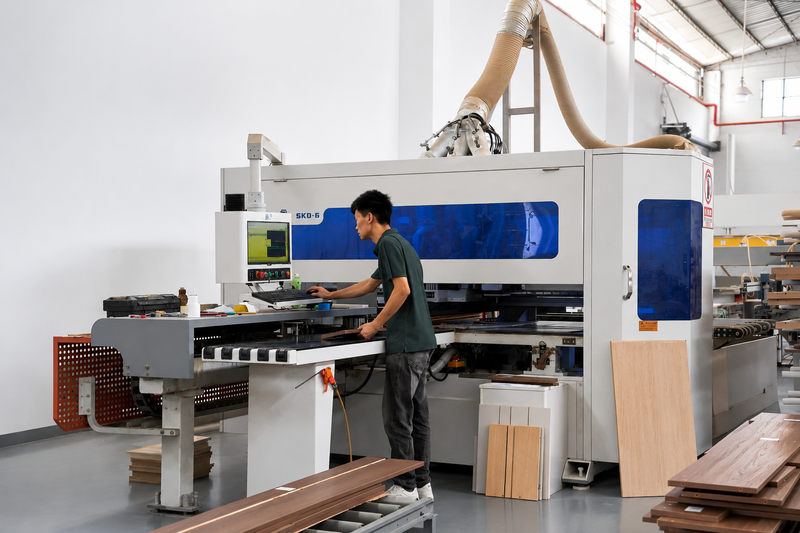 Furniture Operator using a CNC furniture panel processing machine