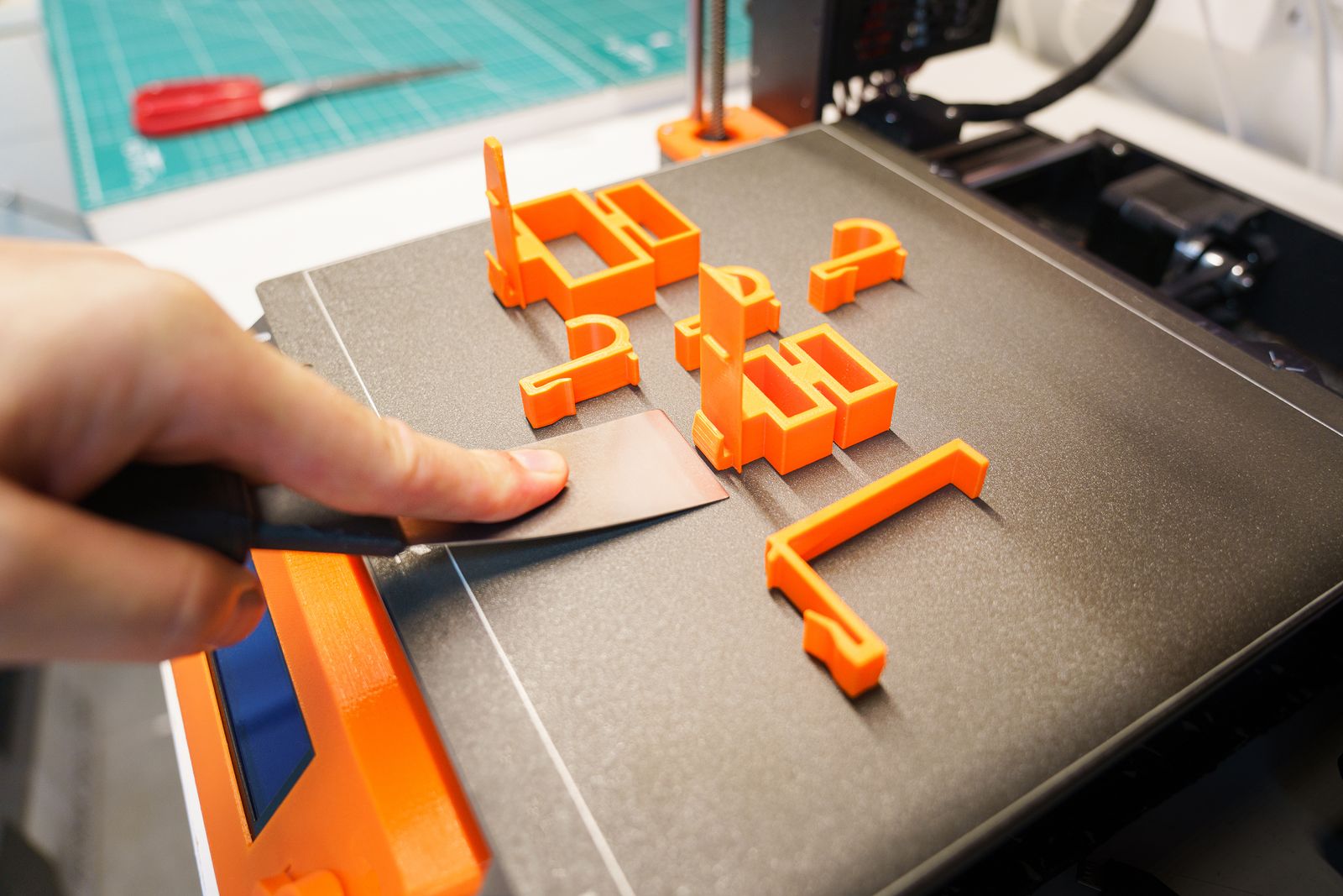 3D printed product prototype removed from the print bed