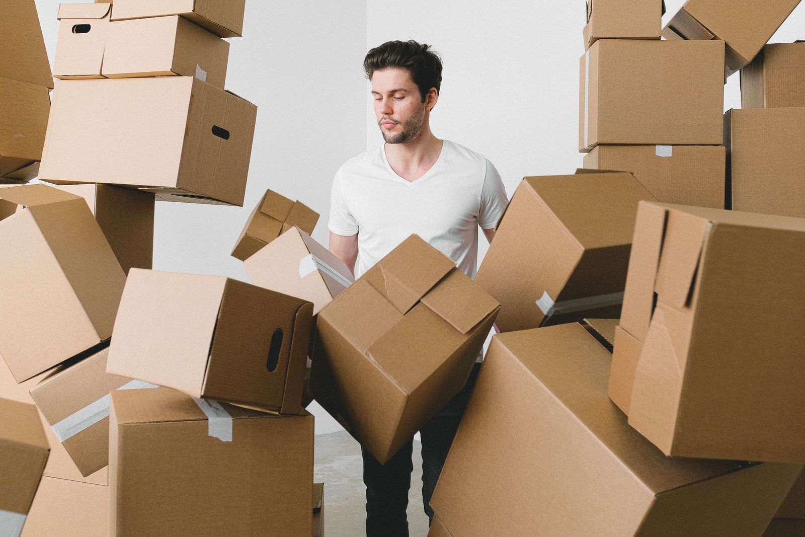 Outbound shipment boxes prepared for Amazon FBA